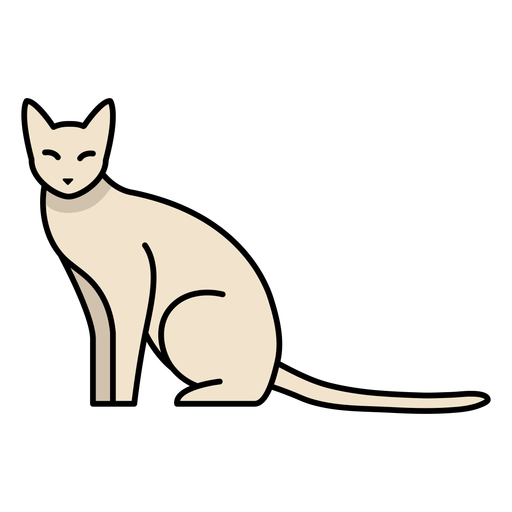 Simple color stroke adorable cat PNG Design