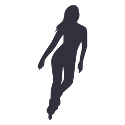 Feminine silhouette rollerskating Transparent PNG