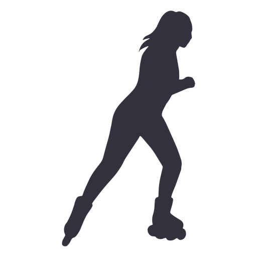 Girl rollerskater silhouette PNG Design
