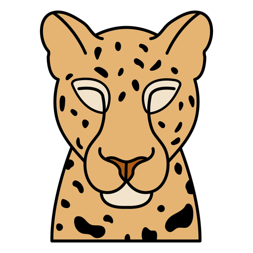 Cheetah portrait color stroke PNG Design