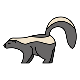 Trazo de color animal mofeta Diseño PNG