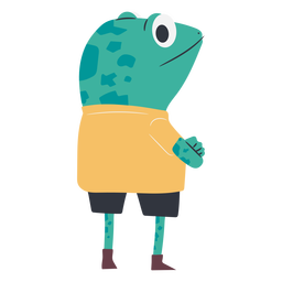 Personagem de sapo louco com braços cruzados Desenho PNG