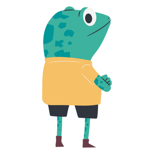 Mad frog character with crossed arms PNG Design