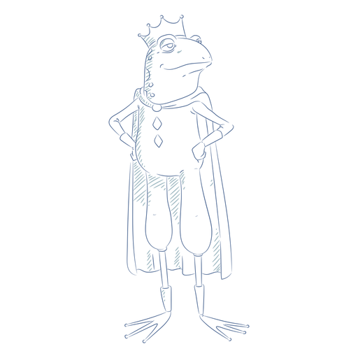 König stolzer Frosch Charakterskizze PNG-Design