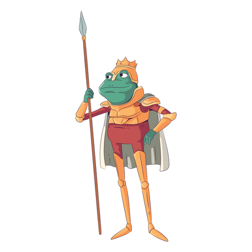 King frog character PNG Design