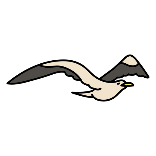 Seagull Vogel Tierfarbe Schlaganfall PNG-Design