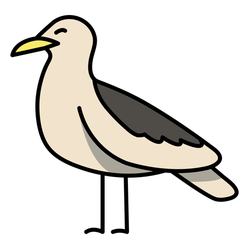 Gull animal color stroke PNG Design