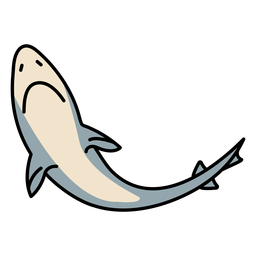 Trazo de color de animal marino de tiburón Diseño PNG