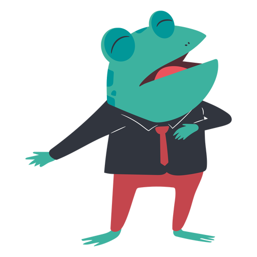 Singing frog character PNG Design