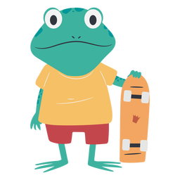 Personagem sapo skatista Desenho PNG