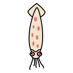 Squid sea animal color stroke PNG Design