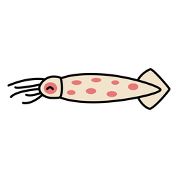 Lado calamar animal marino Diseño PNG