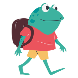 Backpack frog character PNG Design