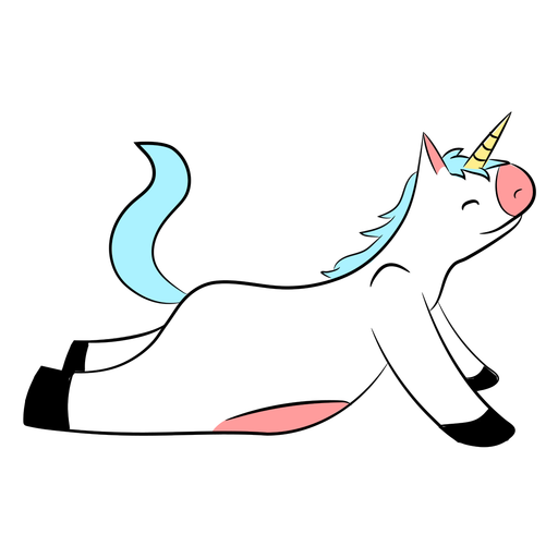 Personaje de meditación de yoga unicornio. Diseño PNG