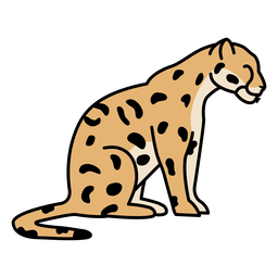 Cheetah animal color stroke Transparent PNG