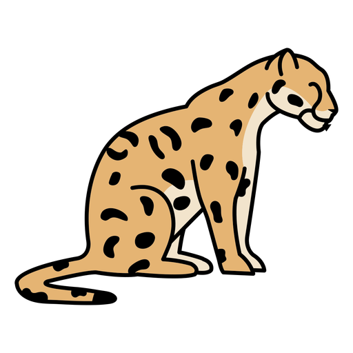 Cheetah animal color stroke PNG Design