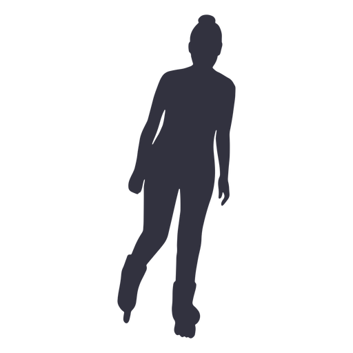 Skateboarding girl silhouette PNG Design