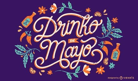 Cinco de mayo drink lettering