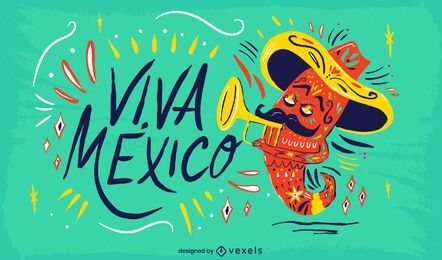 Viva mexico illustration design