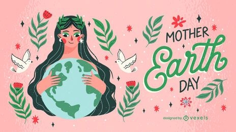 Diseño de ilustración del día de la madre tierra