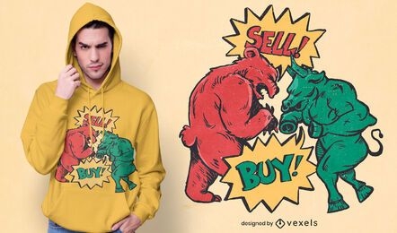 Bull bear t-shirt design