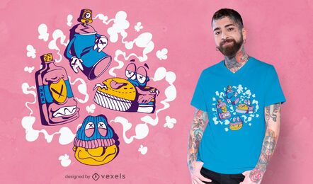 Graffiti characters t-shirt design