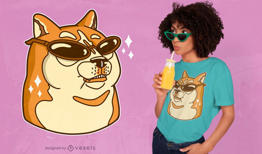 Doge Sonnenbrille T-Shirt Design Doge Sonnenbrille T-Shirt Design
