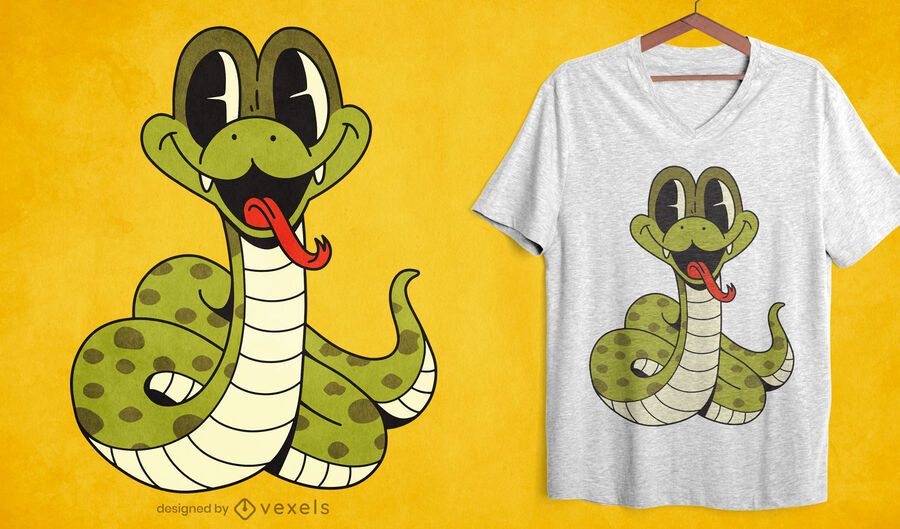 Babyschlangenkarikatur-T-Shirt Design Babyschlangenkarikatur-T-Shirt Design