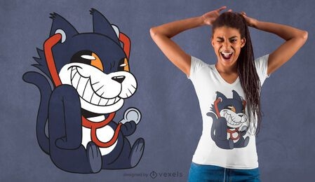 Stethoscope cat t-shirt design