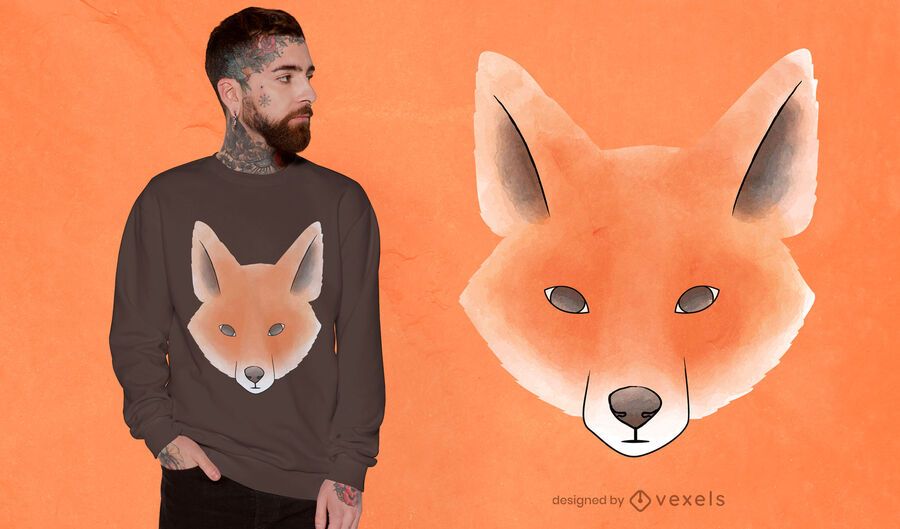 Aquarell-Fuchs-T-Shirt Design Aquarell-Fuchs-T-Shirt Design