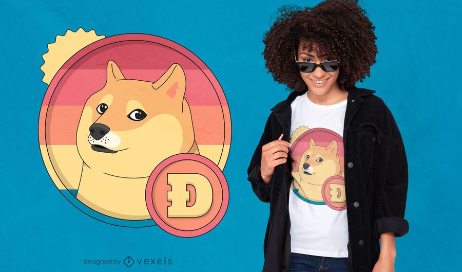 Retro Dogecoin T-Shirt Design Retro Dogecoin T-Shirt Design