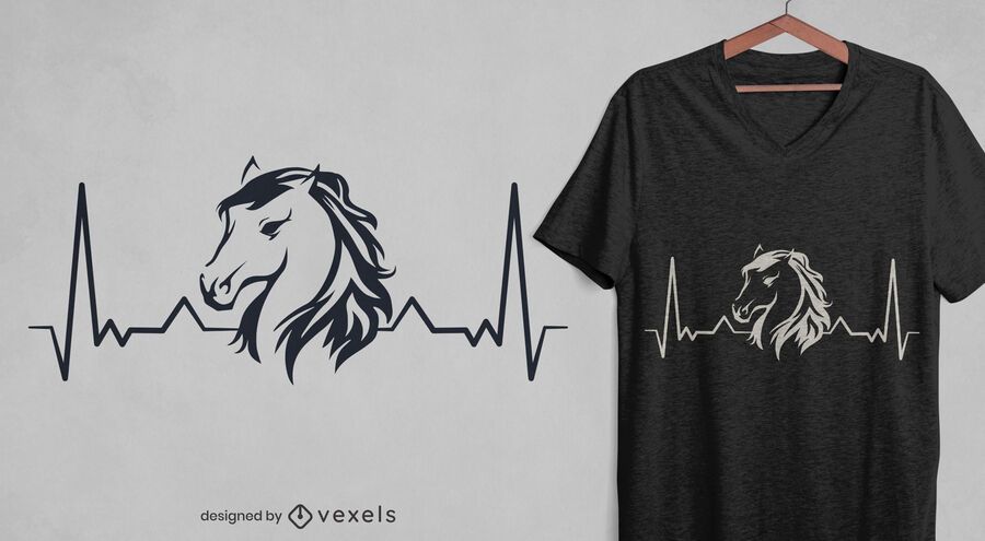 Herzschlag Pferd T-Shirt Design Herzschlag Pferd T-Shirt Design