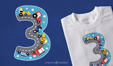 Diseño de camiseta número tres Diseño de camiseta número tres