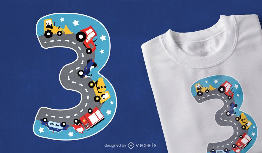 Nummer drei T-Shirt Design Nummer drei T-Shirt Design