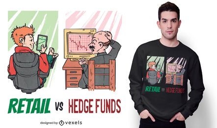 T-Shirt-Design von Einzelhandel gegen Hedgefonds