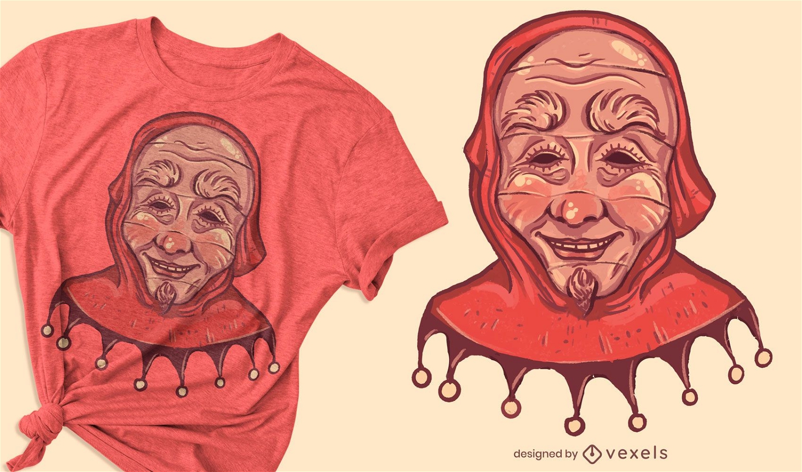 Diseño de camiseta de máscara de carnaval.