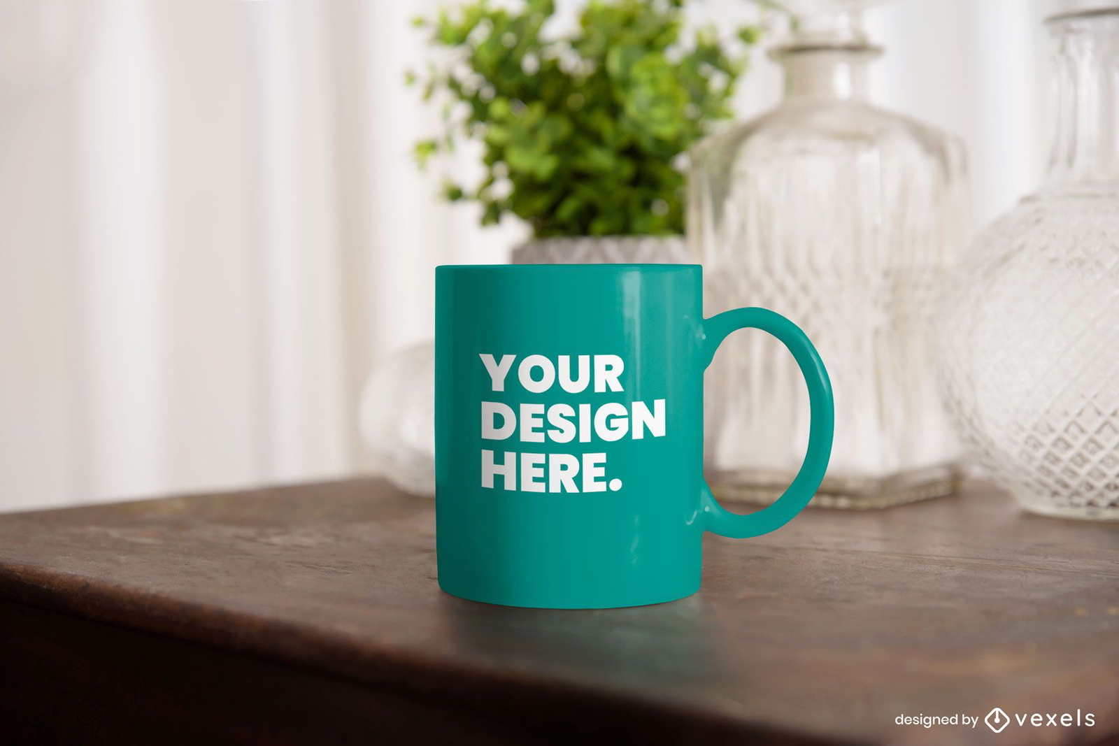 Mug table mockup psd design