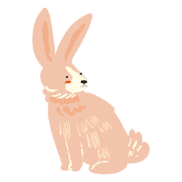 Sitting rabbit flat PNG Design