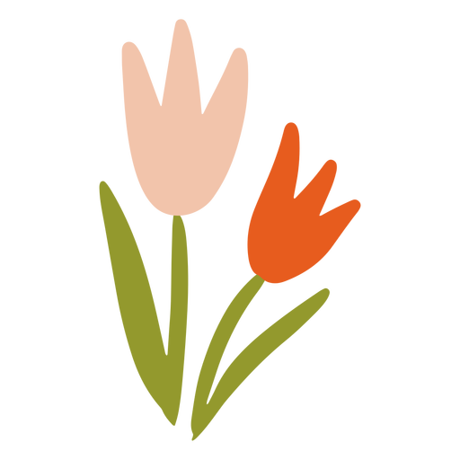 Colorful tulips flat - Transparent PNG & SVG vector file