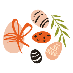 Easter eggs flat PNG Design