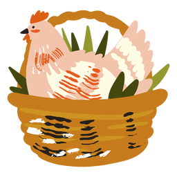 Cesta de pollo plana Diseño PNG