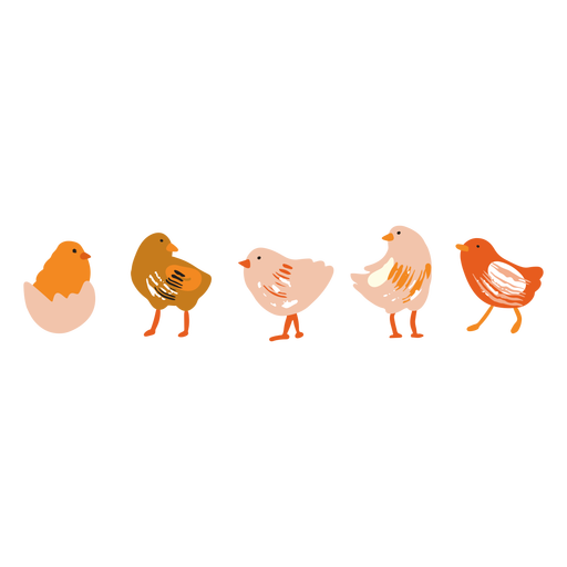 Small chicks flat design PNG Design