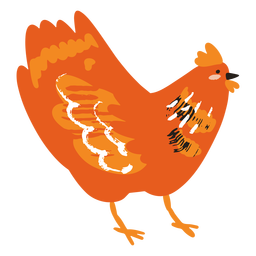 Leaning chicken flat PNG Design