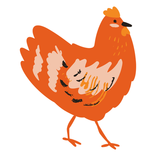 Standing chicken flat PNG Design