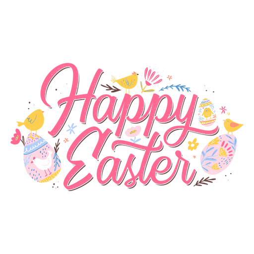 Happy easter pink lettering