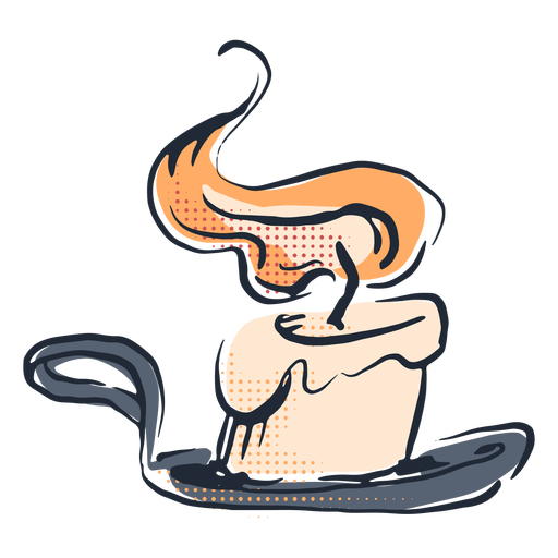 Burning candle doodle PNG Design