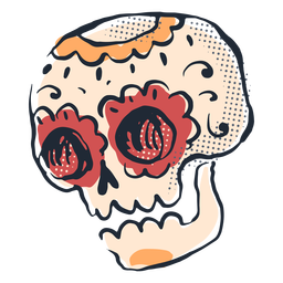 Rabisco de caveira com açúcar cinco de mayo Desenho PNG