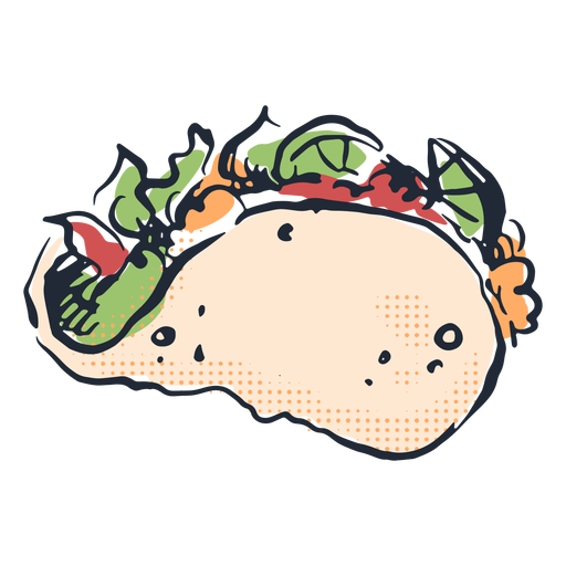Tasty taco doodle PNG Design