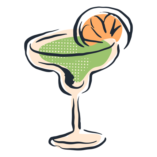 Green cocktail doodle