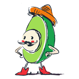 Gekritzel des mexikanischen Avocado-Charakters PNG-Design